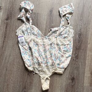 Free People by Intimately Floral Lace Women's Bodysuit SZ S